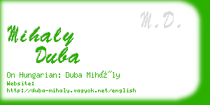 mihaly duba business card